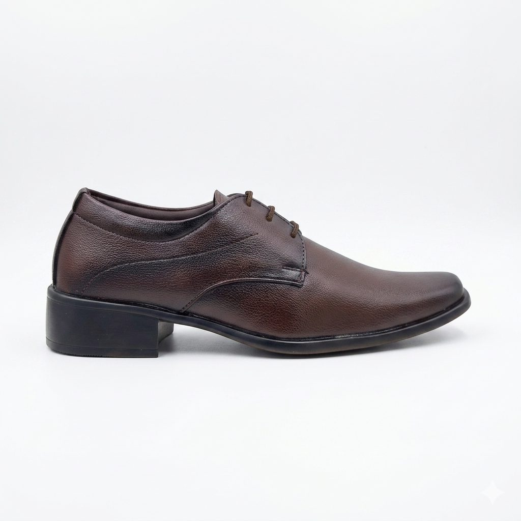 Classic Men's Dress Shoes | Comfort Cushioned Formal Derby Shoes for Corporate Office, Business Meetings & Formal Events | Non-Slip PU Sole Textured Synthetic Leather Lace-Up Shoes