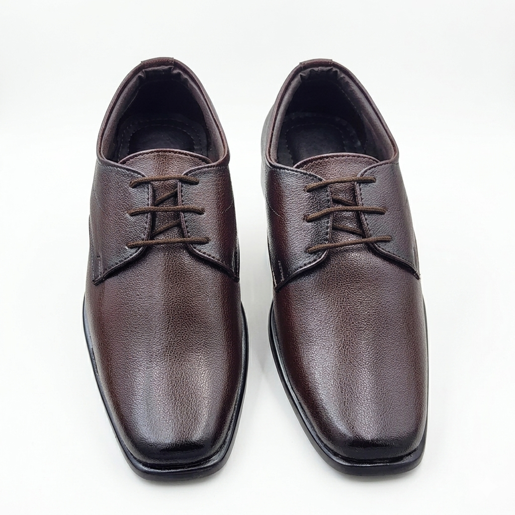 Classic Men's Dress Shoes | Comfort Cushioned Formal Derby Shoes for Corporate Office, Business Meetings & Formal Events | Non-Slip PU Sole Textured Synthetic Leather Lace-Up Shoes