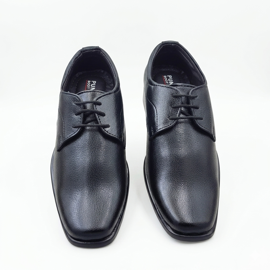 Classic Men's Dress Shoes | Comfort Cushioned Formal Derby Shoes for Corporate Office, Business Meetings & Formal Events | Non-Slip PU Sole Textured Synthetic Leather Lace-Up Shoes