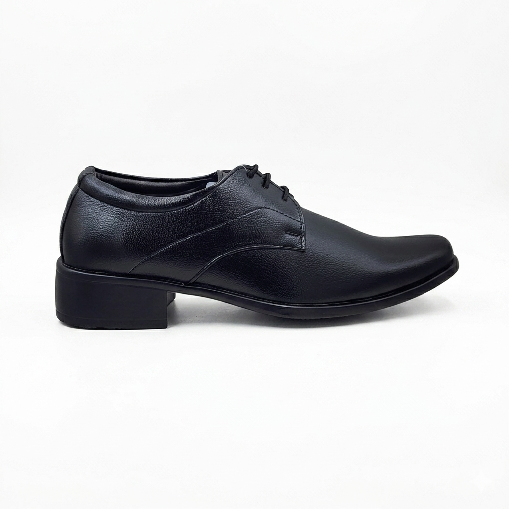 Classic Men's Dress Shoes | Comfort Cushioned Formal Derby Shoes for Corporate Office, Business Meetings & Formal Events | Non-Slip PU Sole Textured Synthetic Leather Lace-Up Shoes
