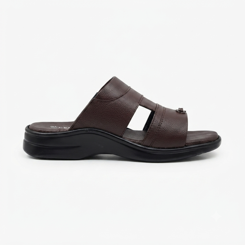 Men’s Cushioned chapples with Leather Upper, PU Mix Sole, Padded Footbed & Comfortable Slip-On Design for Daily Wear
