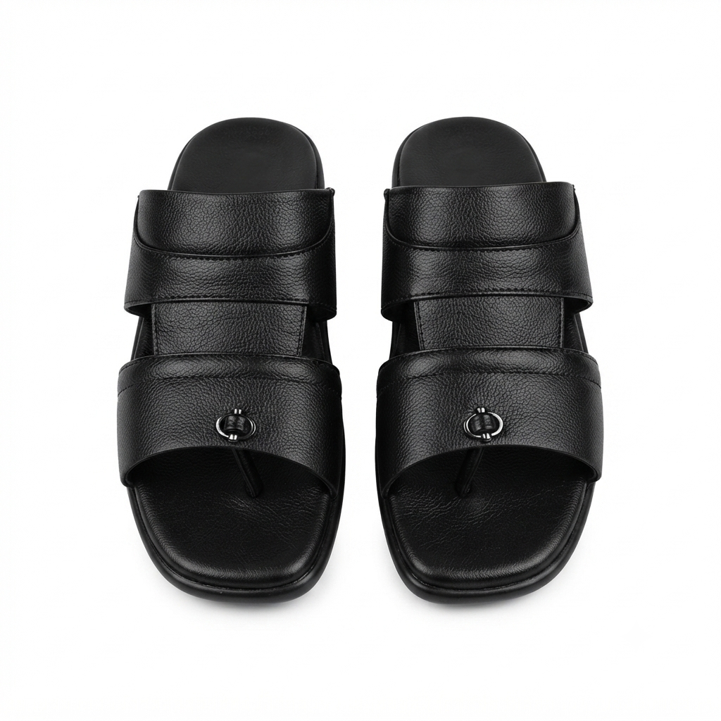 Men’s Cushioned chapples with Leather Upper, PU Mix Sole, Padded Footbed & Comfortable Slip-On Design for Daily Wear