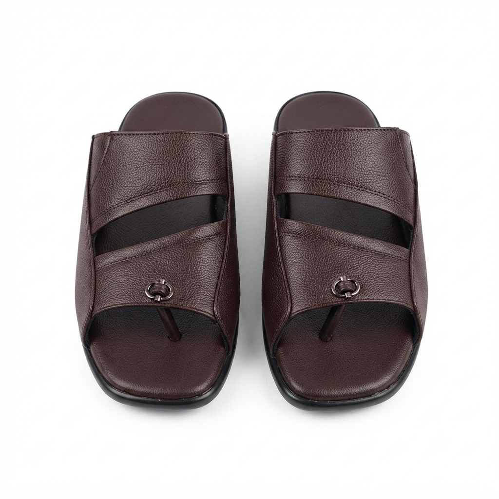 Men’s Fashion chapples with Leather Upper, PU Mix Sole, Padded Footbed & Comfortable Slip-On Design for Daily Wear