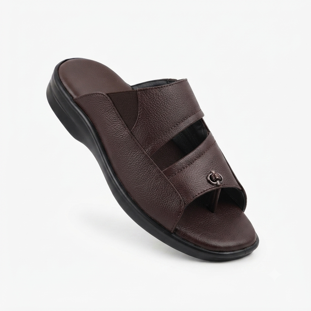 Men’s Fashion chapples with Leather Upper, PU Mix Sole, Padded Footbed & Comfortable Slip-On Design for Daily Wear