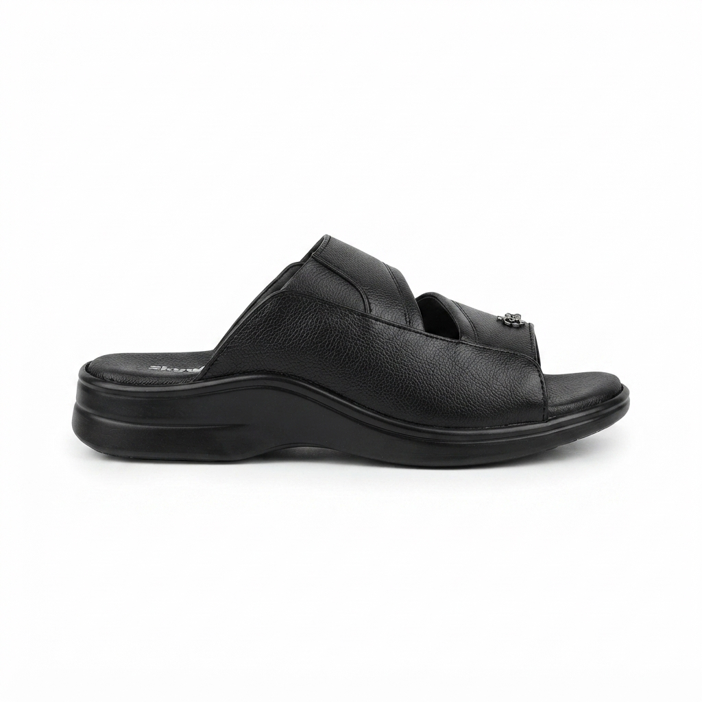 Men’s Fashion chapples with Leather Upper, PU Mix Sole, Padded Footbed & Comfortable Slip-On Design for Daily Wear