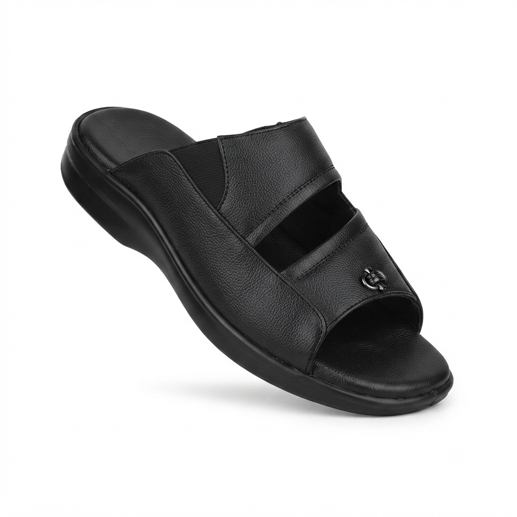 Men’s Fashion chapples with Leather Upper, PU Mix Sole, Padded Footbed & Comfortable Slip-On Design for Daily Wear