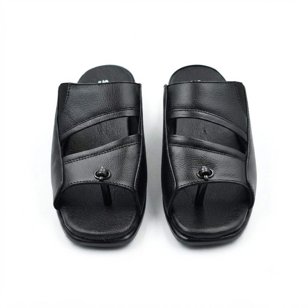 Men’s Fashion chapples with Leather Upper, PU Mix Sole, Padded Footbed & Comfortable Slip-On Design for Daily Wear