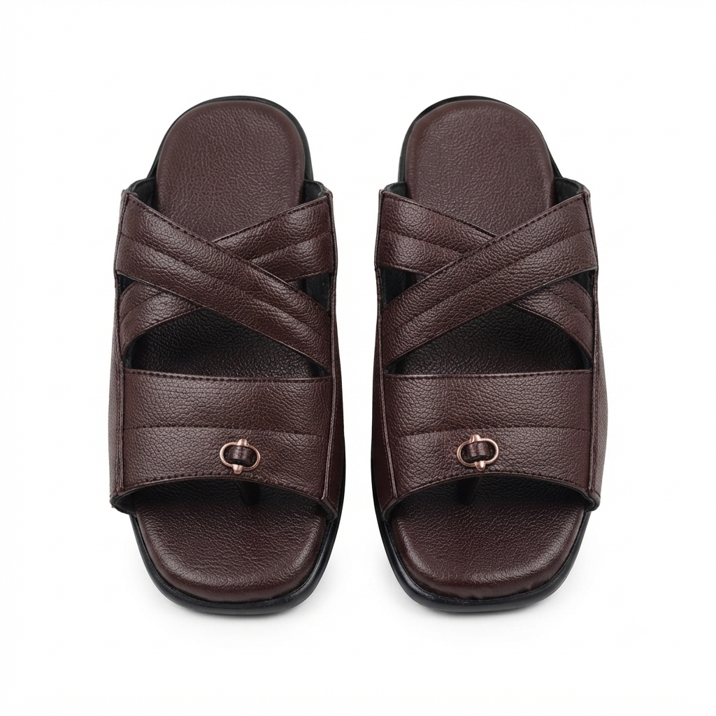 Cushioned chapples with Leather Upper, PU Mix Sole, Soft Padded Footbed & Comfortable Slip-On Design for Daily Wear