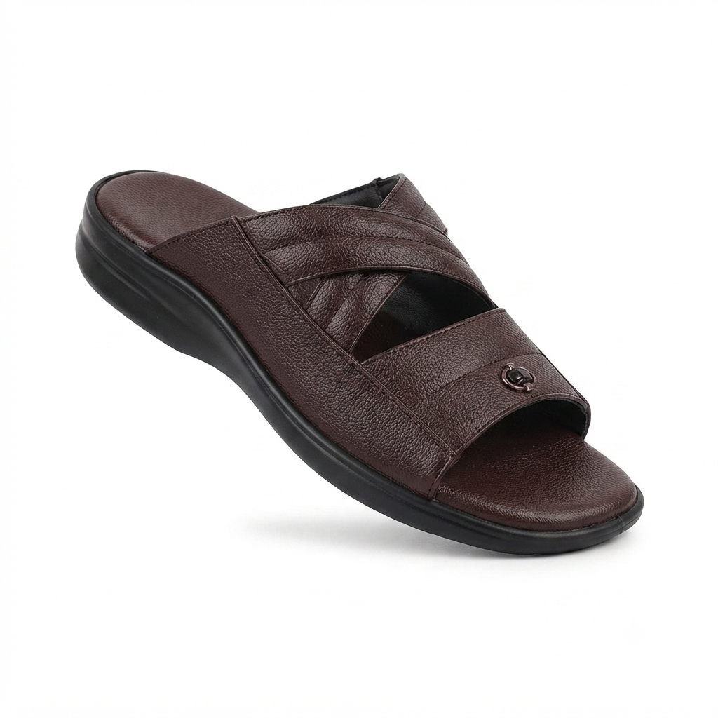 Cushioned chapples with Leather Upper, PU Mix Sole, Soft Padded Footbed & Comfortable Slip-On Design for Daily Wear