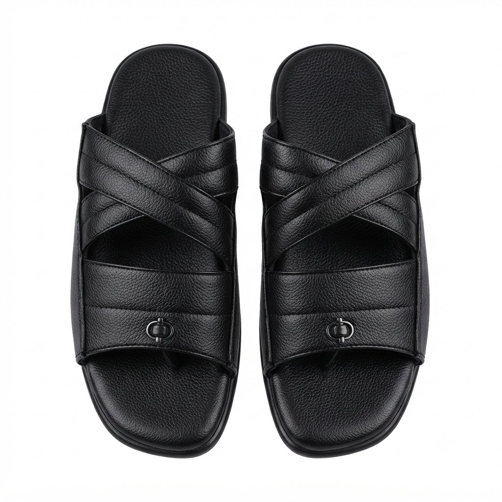 Cushioned chapples with Leather Upper, PU Mix Sole, Soft Padded Footbed & Comfortable Slip-On Design for Daily Wear