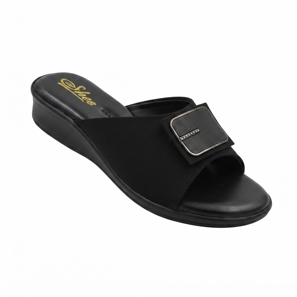 Women's Fashion Cushioned Wedge Sandals | Synthetic Lycra Upper | Airmix Sole | Soft Cushion Padding | Slip-On Open Toe Comfort Sandals for Daily Wear, Casual & Outdoor Use (Copy)