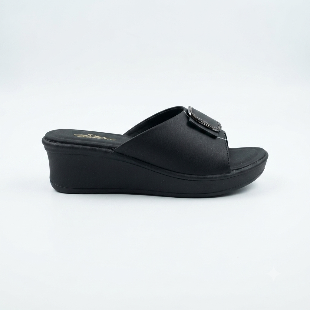 Women's Cushioned Wedge Sandals | Synthetic Lycra Upper | Airmix Sole | Soft Cushion Padding | Lightweight Slip-On Open Toe Comfort Sandals for Daily Wear, Casual & Outdoor Use