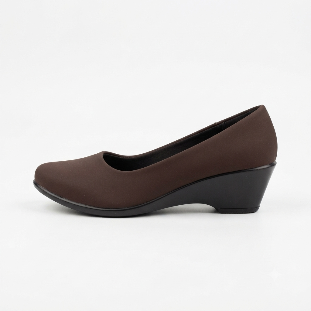 Women’s Lycra Wedge Pumps with PU Sole and Cushion Padding | Stylish Slip-On Formal & Casual Heels