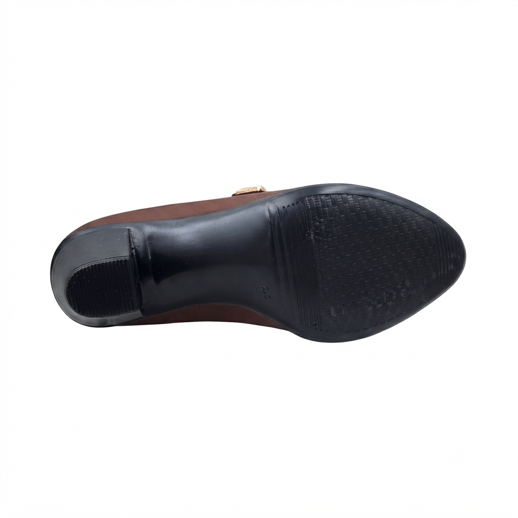 Women’s Lycra Heeled Pumps with PU Sole, Cushion Padding & Stylish Strap Detail