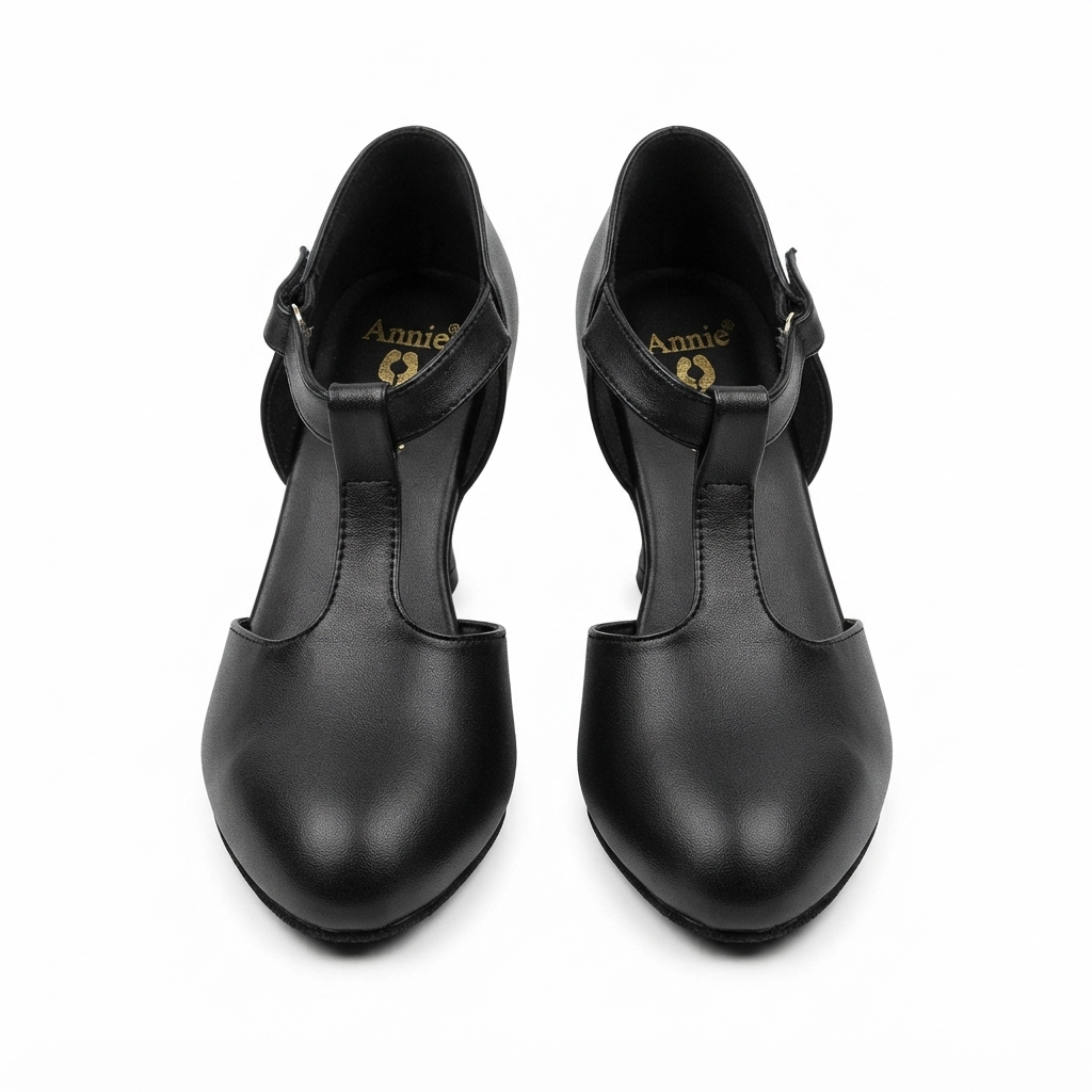 Women’s Synthetic High Heel Pumps with T-Strap Design, PU Sole & Cushion Padding