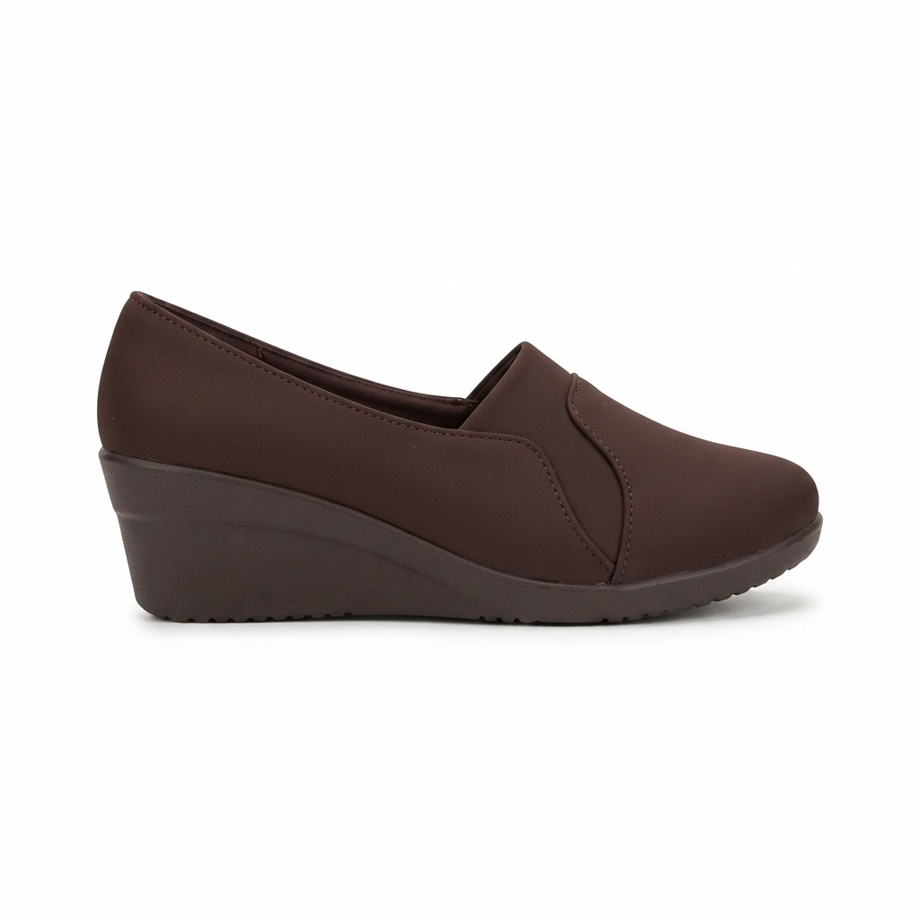 Women’s Fashion Synthetic Lycra Wedge Pumps with PU Sole & Cushion Padding