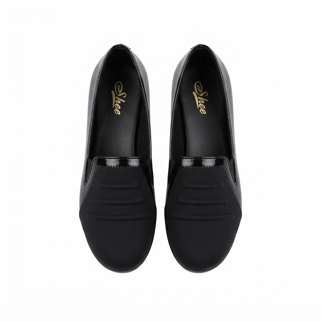 Women’s Synthetic Lycra Wedge Pumps with PU Sole and Cushion Padding