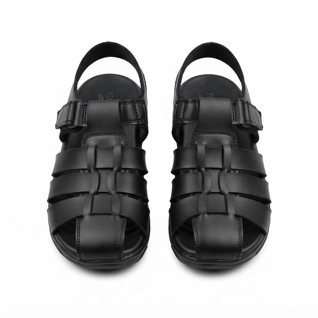 Men's Casual Closed Toe Sandals with Synthetic Upper, Cushioned Footbed and Durable PU Sole | Comfortable Adjustable Strap Sandals for Daily Wear