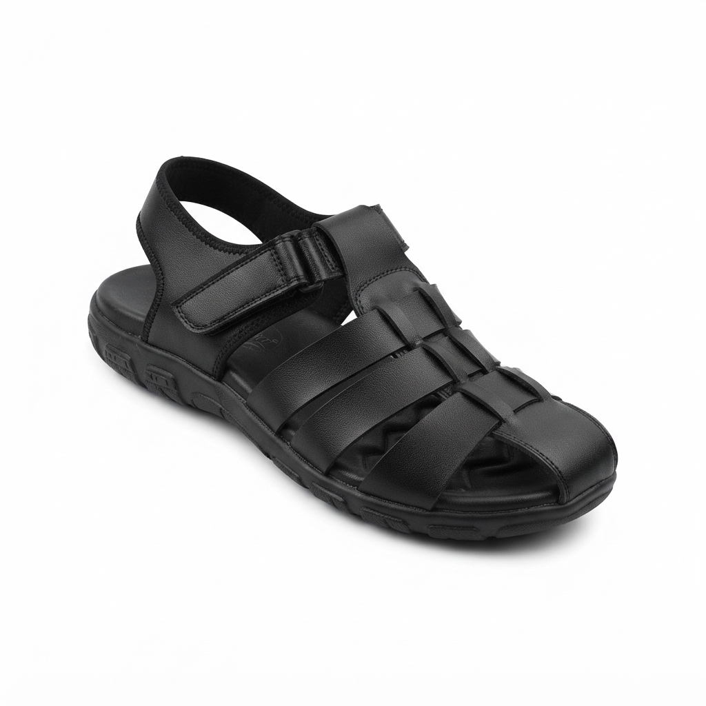 Men's Casual Closed Toe Sandals with Synthetic Upper, Cushioned Footbed and Durable PU Sole | Comfortable Adjustable Strap Sandals for Daily Wear