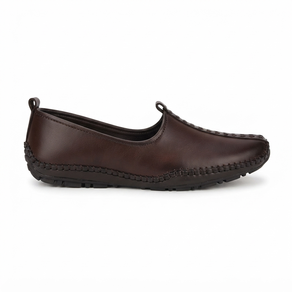 Men's Synthetic Slip-On Loafers For Casual Daily Wear, Cushioned Footbed and Rubber Sole | Stylish Everyday Comfort Shoes for Men