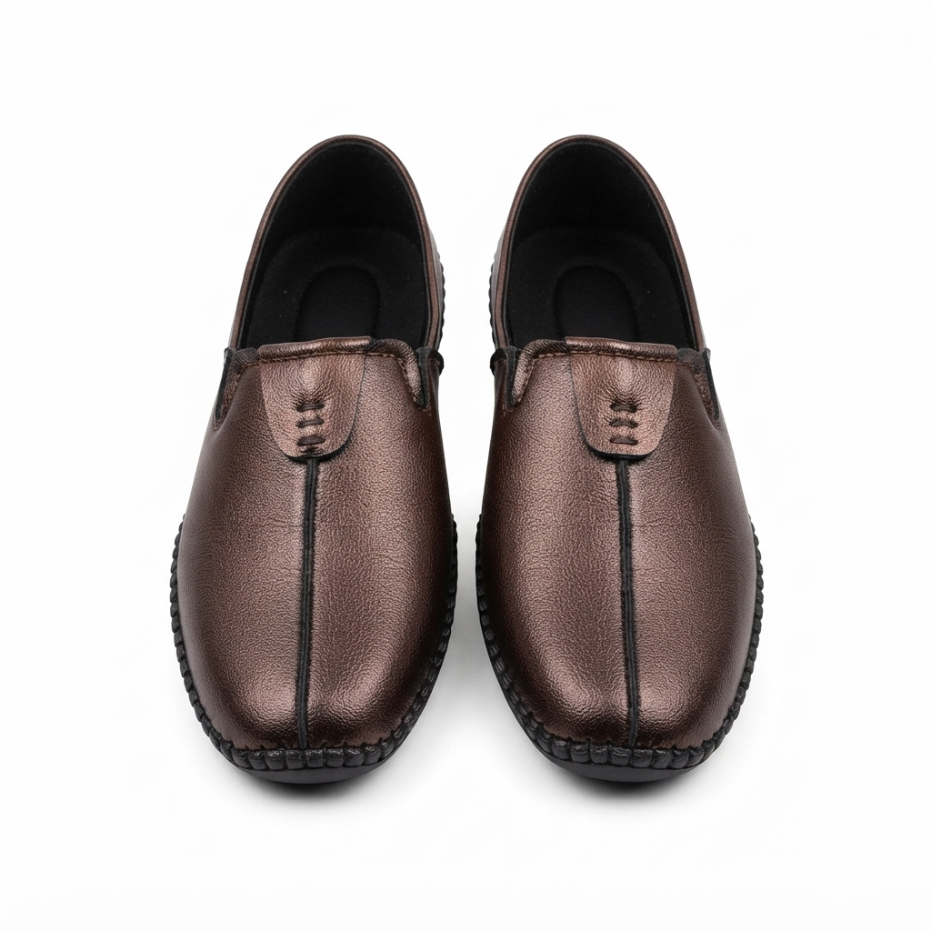 Men's Casual Slip-On Loafers with Synthetic Material, Cushioned Footbed and Rubber Sole | Stylish Everyday Comfort Shoes for Men