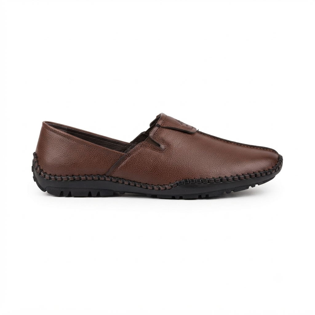 Men's Casual Slip-On Loafers with Synthetic Material, Cushioned Footbed and Rubber Sole | Stylish Everyday Comfort Shoes for Men