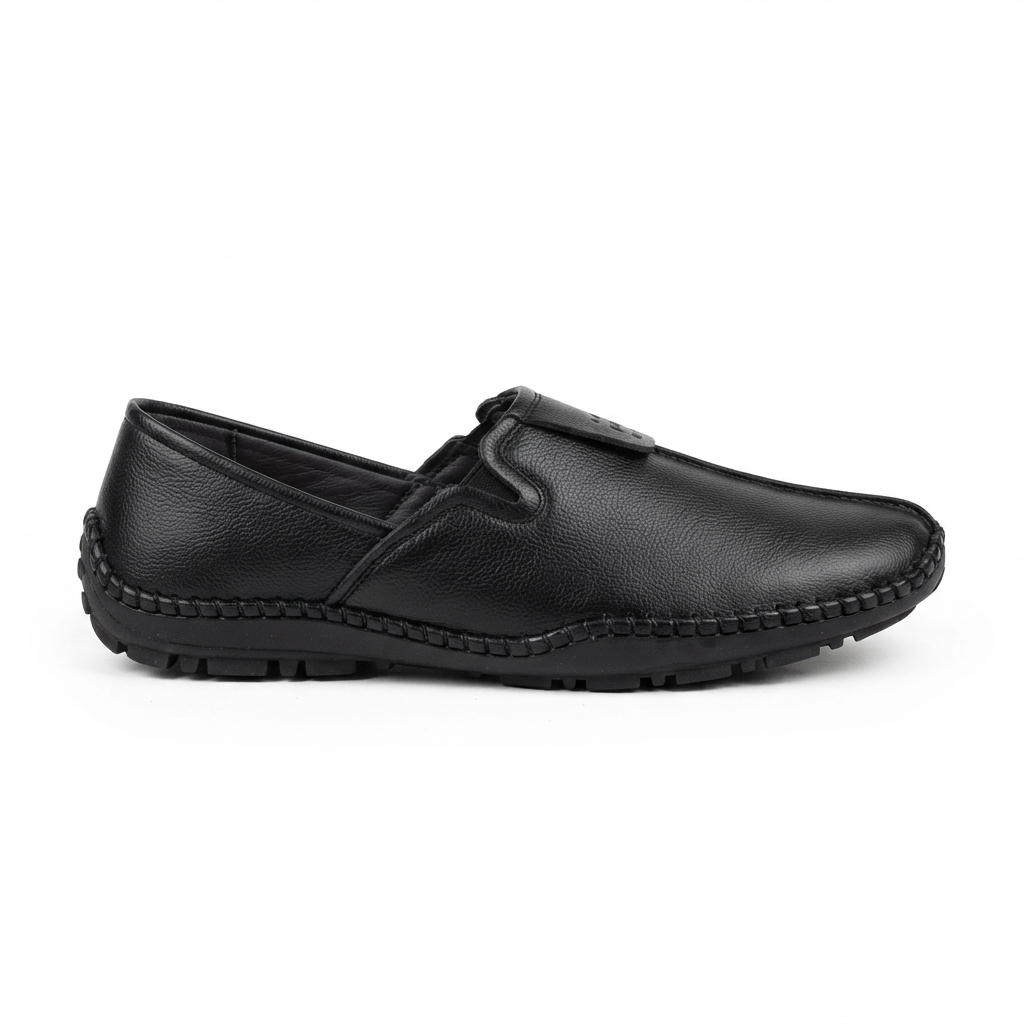 Men's Casual Slip-On Loafers with Synthetic Material, Cushioned Footbed and Rubber Sole | Stylish Everyday Comfort Shoes for Men