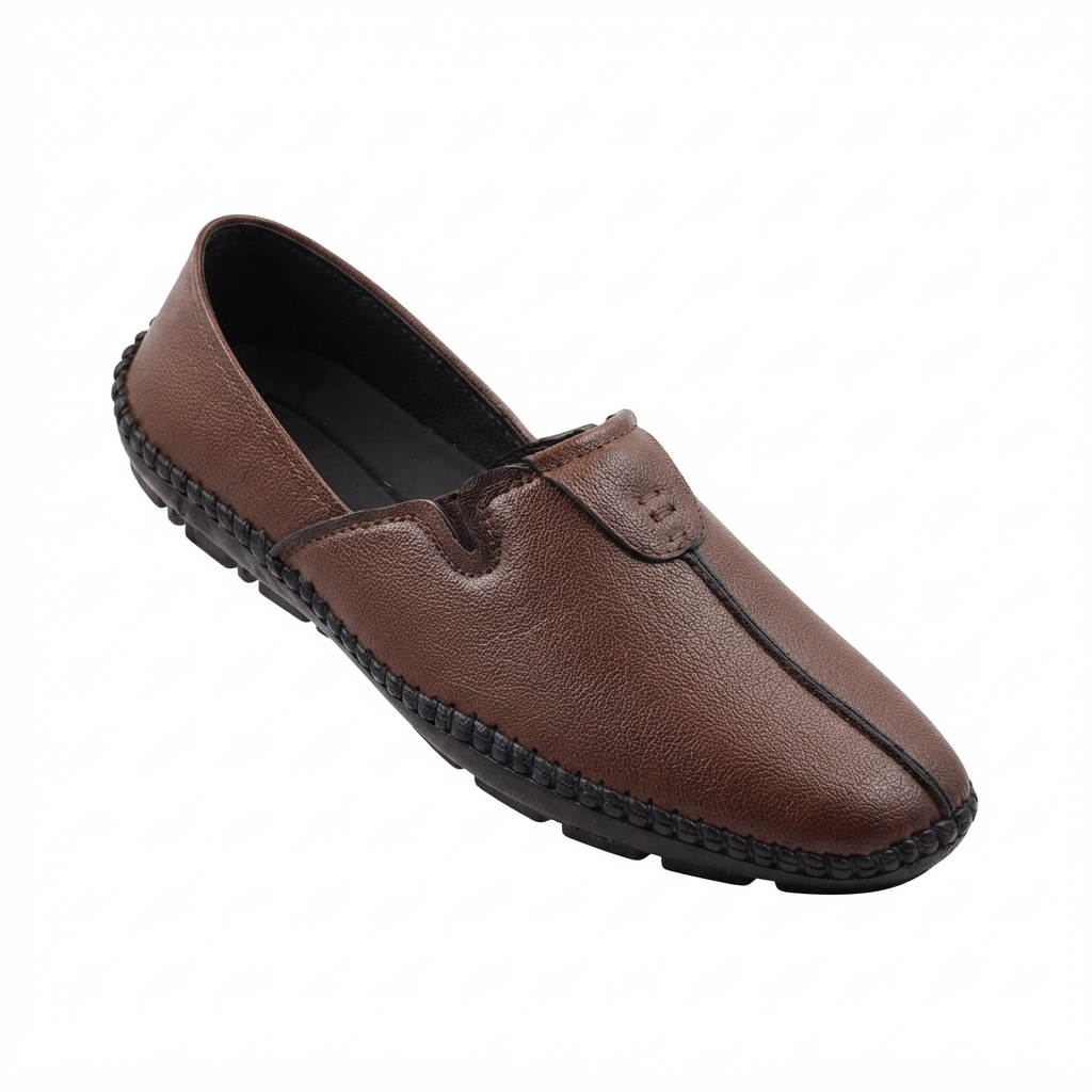 Men's Casual Slip-On Loafers with Synthetic Material, Cushioned Footbed and Rubber Sole | Stylish Everyday Comfort Shoes for Men