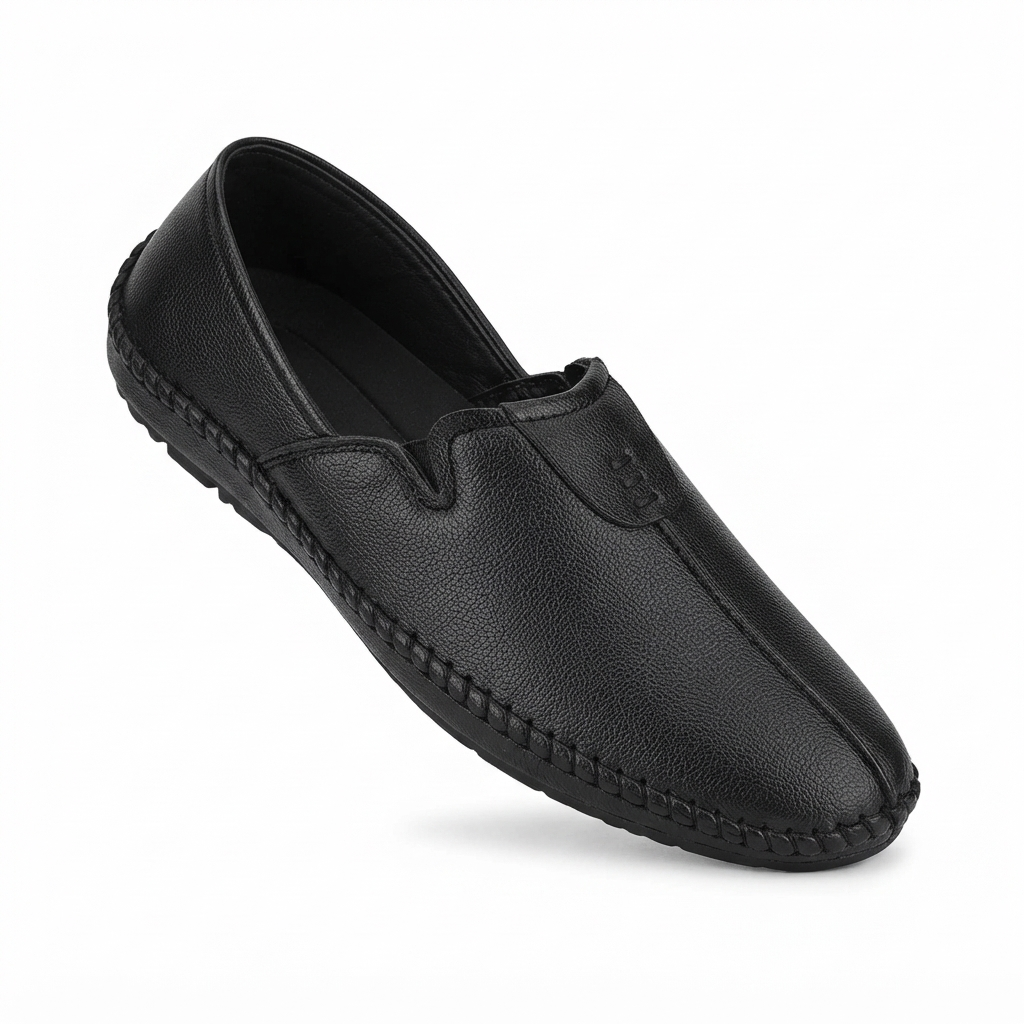 Men's Casual Slip-On Loafers with Synthetic Material, Cushioned Footbed and Rubber Sole | Stylish Everyday Comfort Shoes for Men