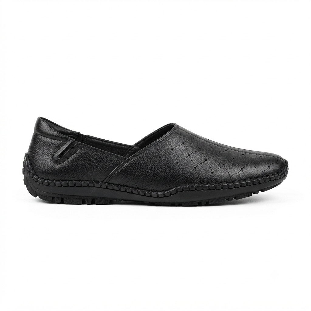 Men's Casual Slip-On Loafers with Synthetic Upper, Cushioned Footbed and Rubber Sole | Stylish Everyday Comfort Shoes for Men | Black & Brown