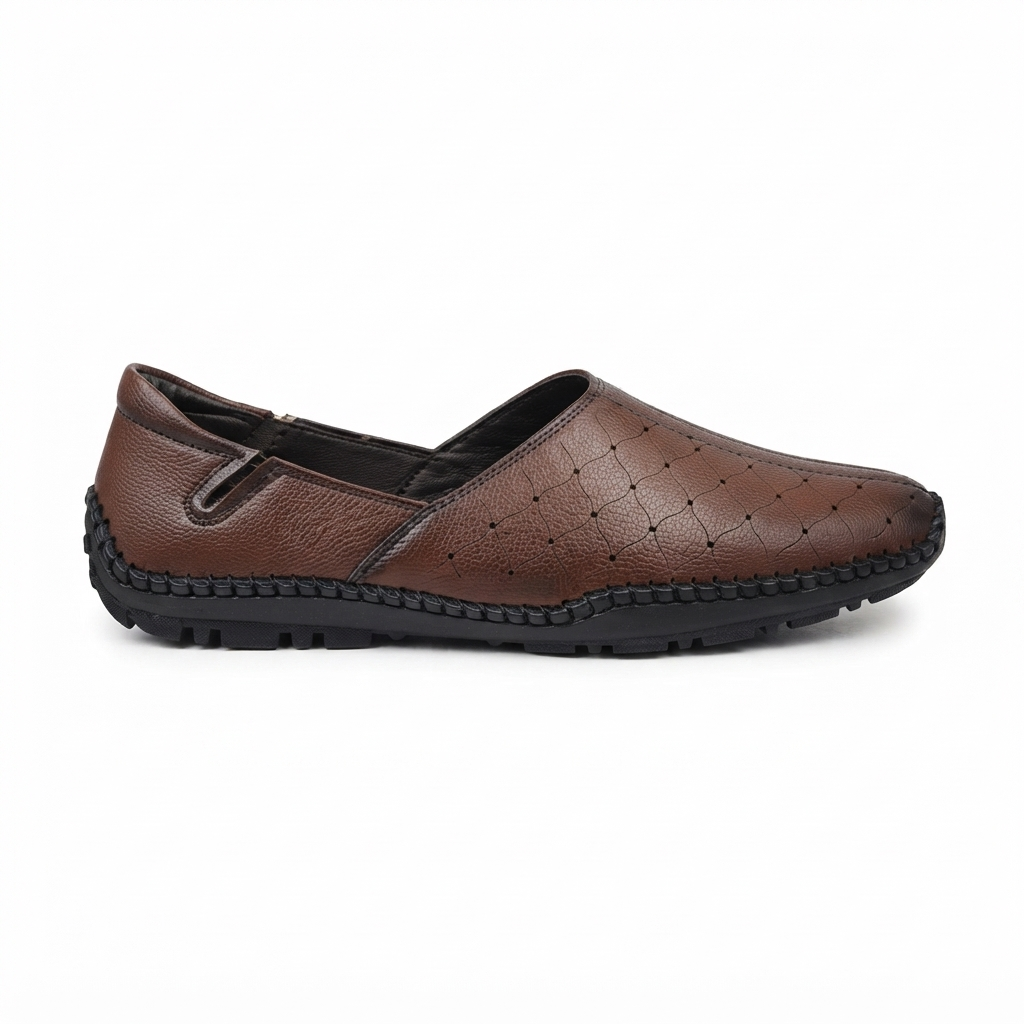 Men's Casual Slip-On Loafers with Synthetic Upper, Cushioned Footbed and Rubber Sole | Stylish Everyday Comfort Shoes for Men | Black & Brown
