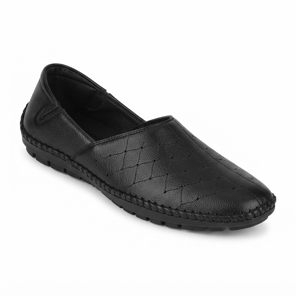 Men's Casual Slip-On Loafers with Synthetic Upper, Cushioned Footbed and Rubber Sole | Stylish Everyday Comfort Shoes for Men | Black & Brown