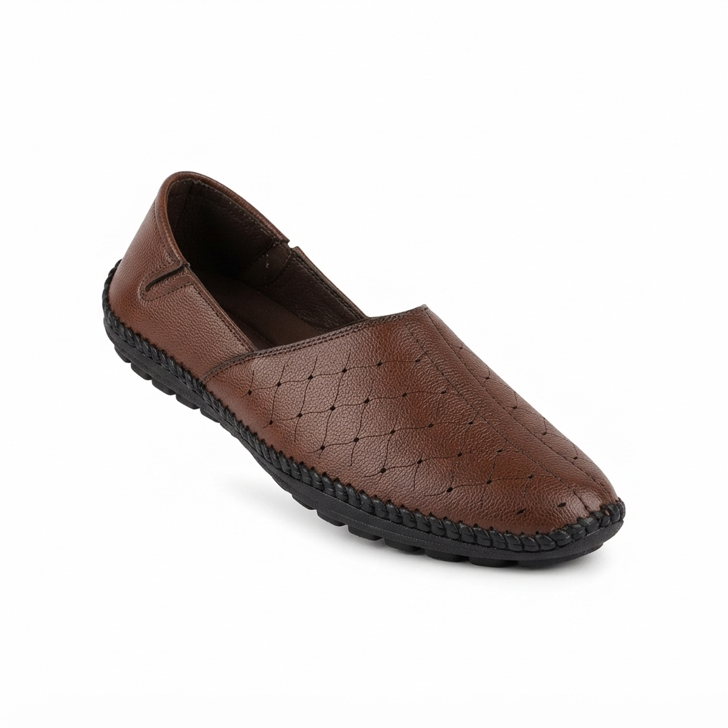 Men's Casual Slip-On Loafers with Synthetic Upper, Cushioned Footbed and Rubber Sole | Stylish Everyday Comfort Shoes for Men | Black & Brown