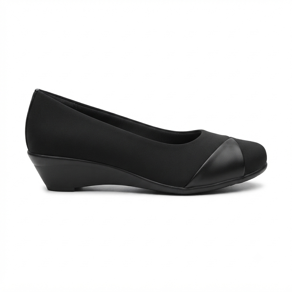 Women's Comfortable Wedge Heel Bellies with Synthetic Lycra Upper, PU Sole & Cushioned Footbed