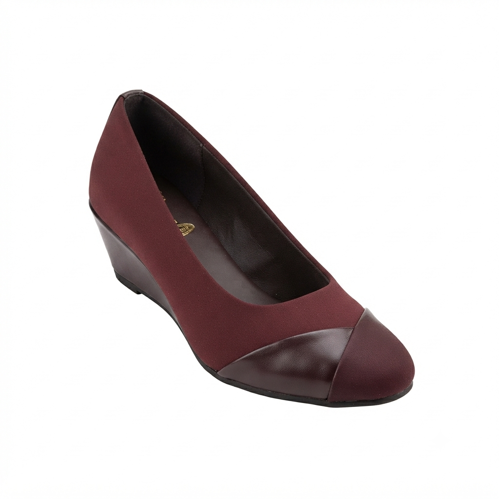 Women's Comfortable Wedge Heel Bellies with Synthetic Lycra Upper, PU Sole & Cushioned Footbed