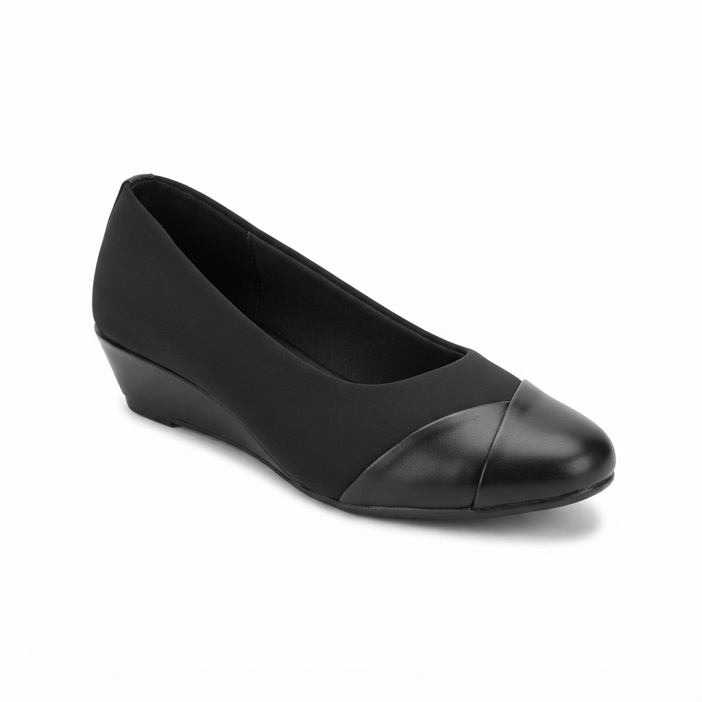 Women's Comfortable Wedge Heel Bellies with Synthetic Lycra Upper, PU Sole & Cushioned Footbed