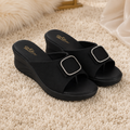 Women's Cushioned Wedge Sandals | Synthetic Lycra Upper | Airmix Sole | Soft Cushion Padding | Lightweight Slip-On Open Toe Comfort Sandals for Daily Wear, Casual & Outdoor Use