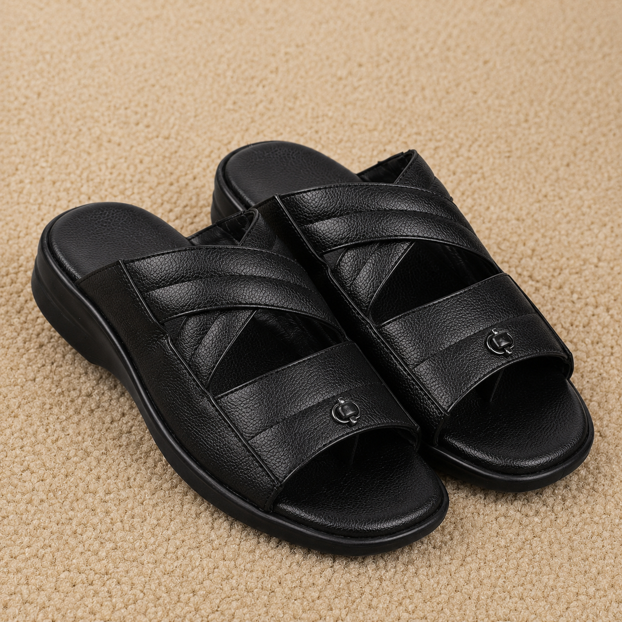 Cushioned chapples with Leather Upper, PU Mix Sole, Soft Padded Footbed & Comfortable Slip-On Design for Daily Wear