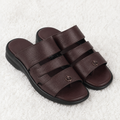 Men’s Cushioned chapples with Leather Upper, PU Mix Sole, Soft Padded Footbed, Comfortable Lightweight Slip-On Sandals for Daily Casual Indoor & Outdoor Wear