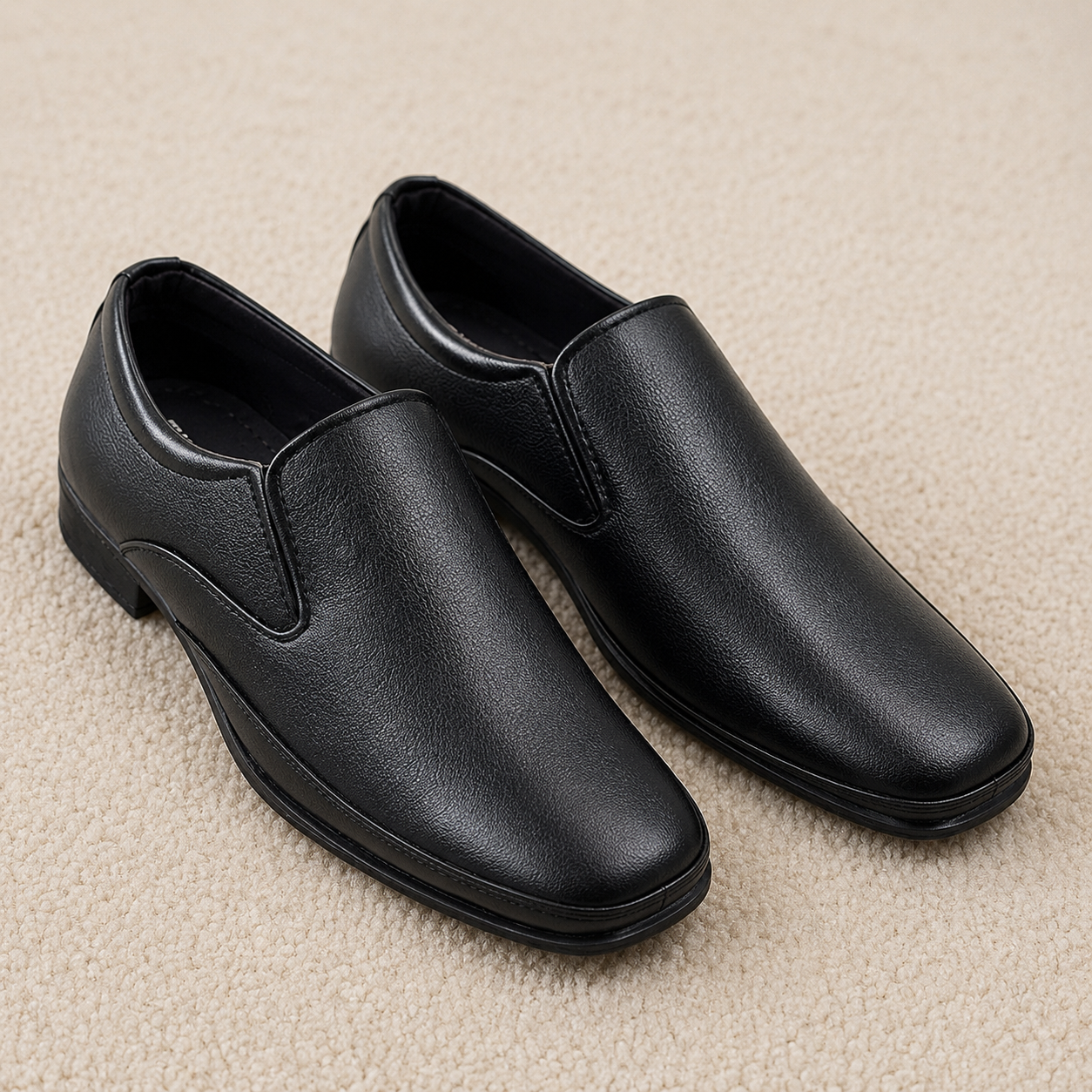 Men's Formal Dress Shoes - Textured Synthetic Leather Derby Shoes for Office Wedding Business | Comfort Cushioned Insoles, Durable Lightweight PU Sole Classic Slip-on Footwear