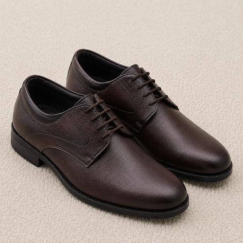 Classic Men's Lace-Up Formal Shoes – Durable Lightweight PU Sole Classic Lace Up Footwear