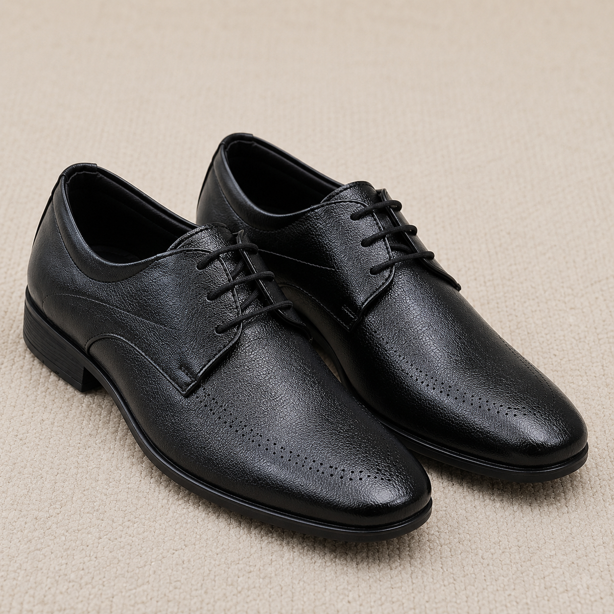 Men's Classic Lace-Up Formal Shoes – Durable Lightweight PU Sole Classic Lace Up Footwear
