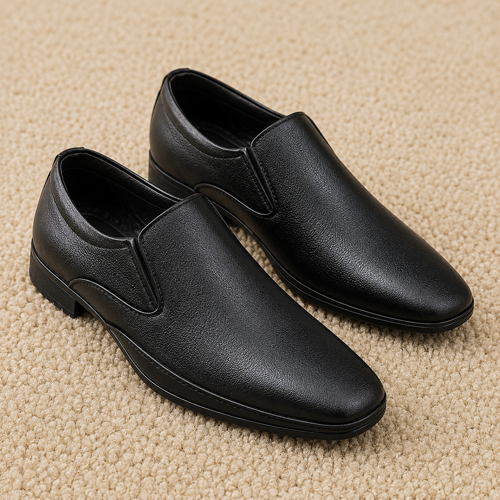Men's Formal Slip-On Shoes for Corporate Office, Business Meetings & Formal Events, Synthetic Upper, Cushion Padding, and PU Sole