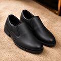 Men's Formal Slip-On Business Shoes with Synthetic Upper, Cushion Padding, and Durable PU Sole