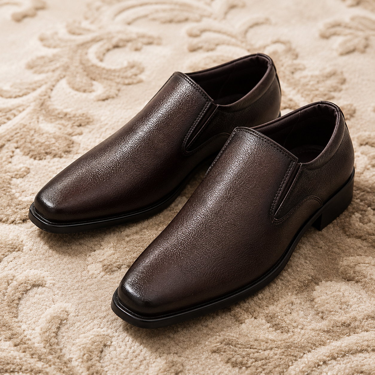 Men's Formal Slip-On Shoes with Synthetic Upper, Cushion Padding, PU Sole lightweight & Comfortable