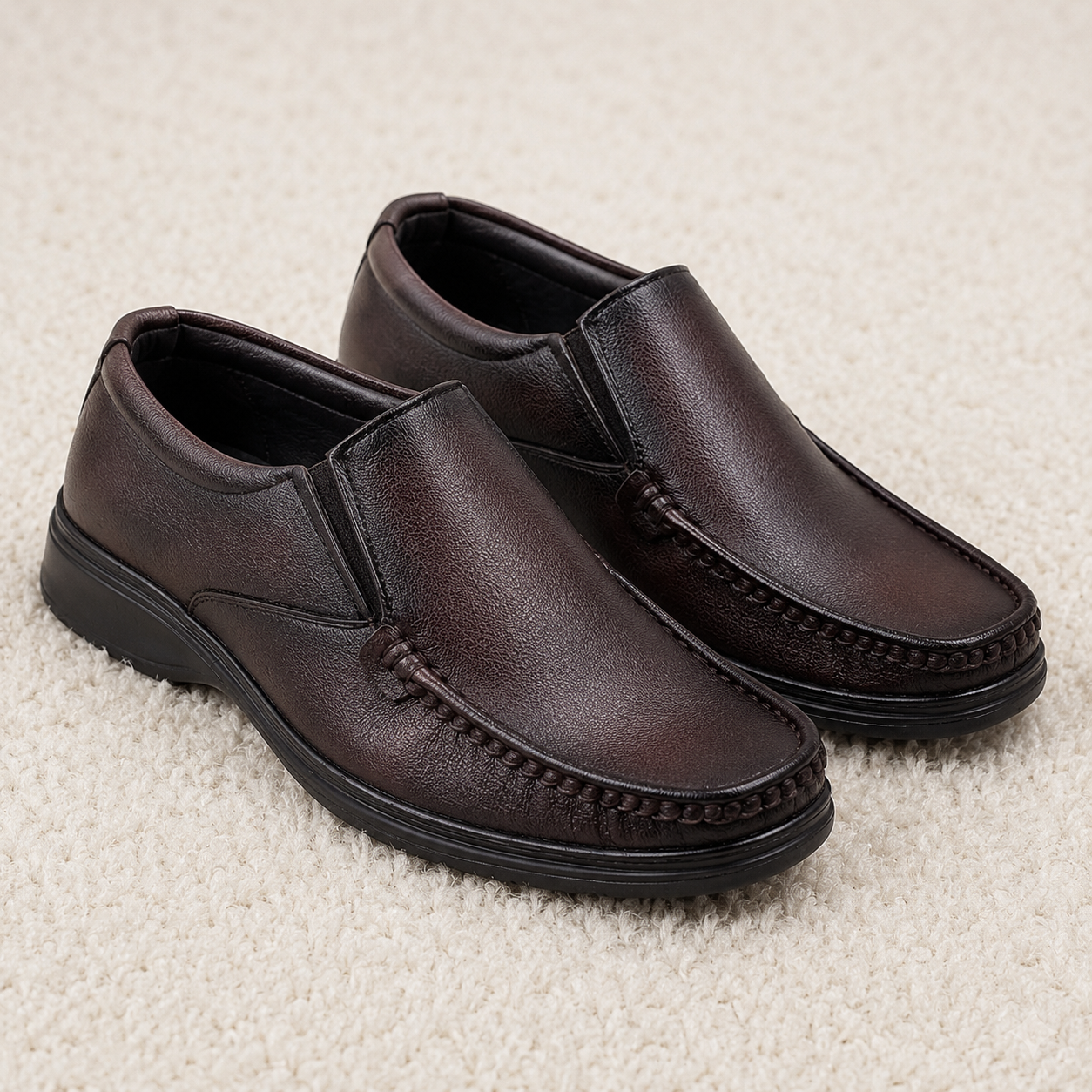 Men's Formal Derby Shoes | Comfortable Cushioned Dress Shoes for Office & Weddings | Lightweight PU Sole Textured Synthetic Leather Shoes for Men