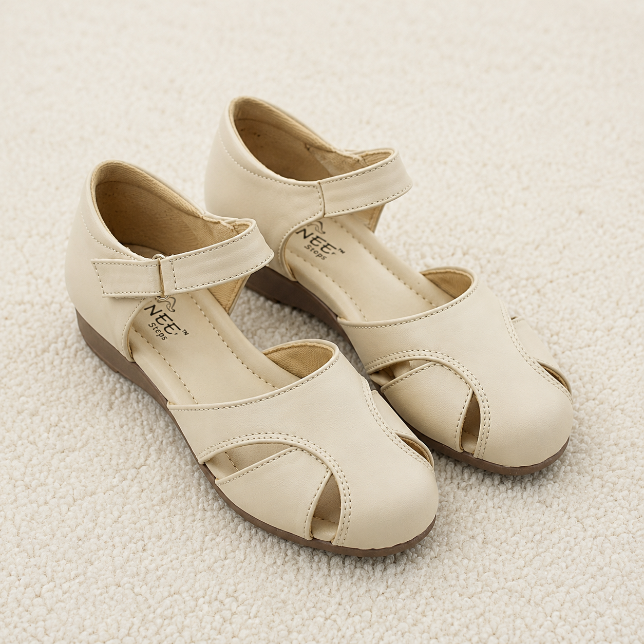 Women's Cushion Padding Fashion Sandals | Premium Synthetic Leather Upper with Air-Mix Comfort Sole & Adjustable Ankle Strap