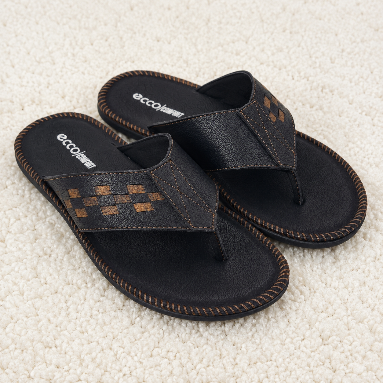 Men Textured Cushioned Comfort chapple with Air Mix Sole