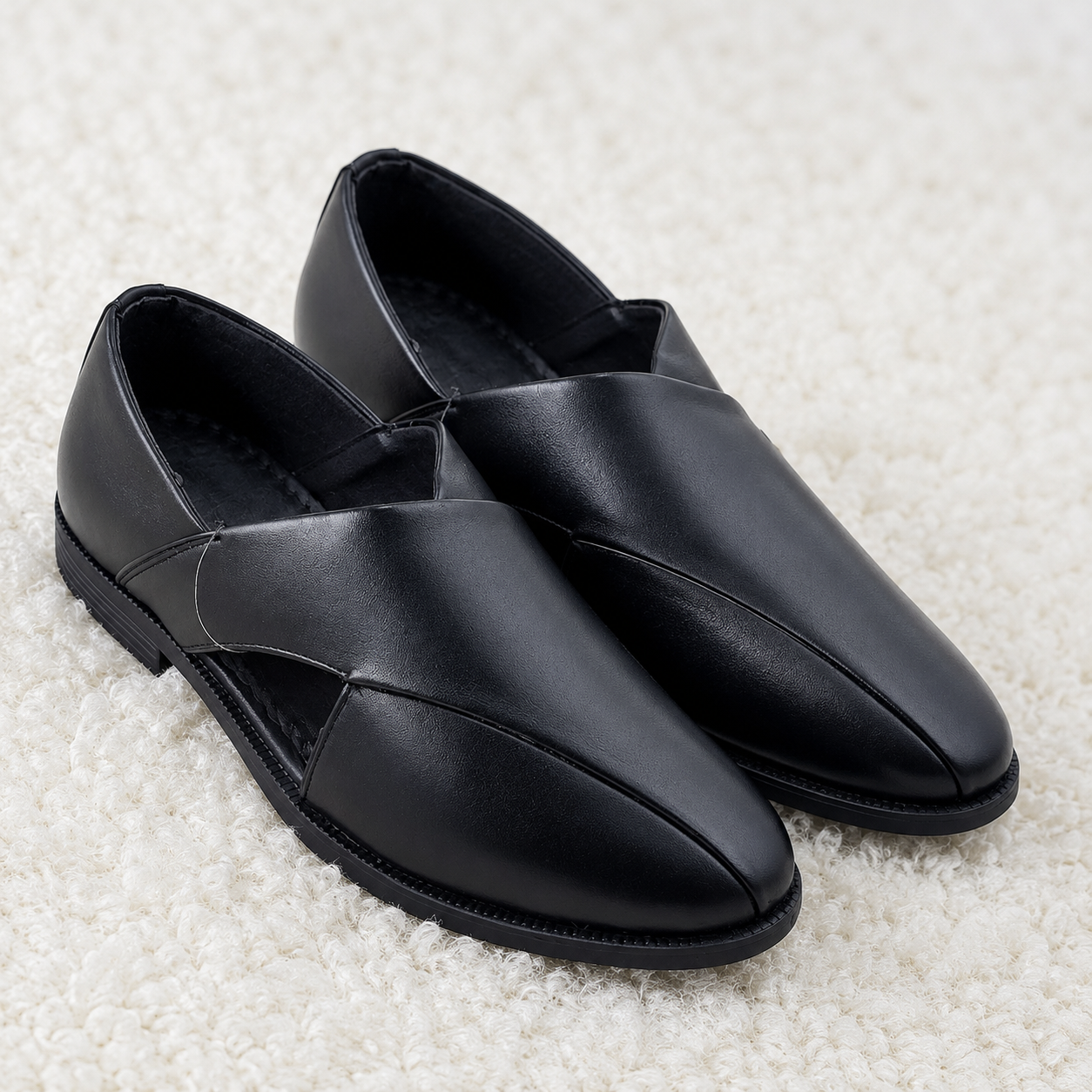 Men’s Synthetic Leather Slip-On Casual Shoes with Cushion Padding & PU Sole – Comfortable Everyday Footwear