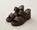 Timeless Elegance Dual-Strap Textured Wedge Sandals with Ultra-Soft Contoured Cushioning